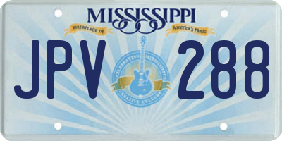 MS license plate JPV288