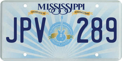 MS license plate JPV289