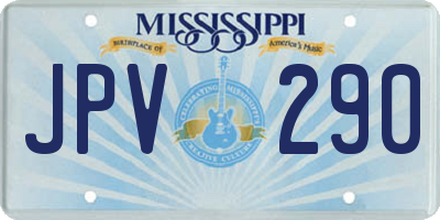 MS license plate JPV290