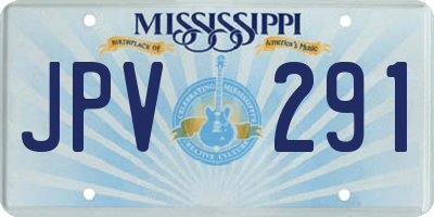 MS license plate JPV291