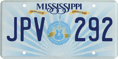 MS license plate JPV292