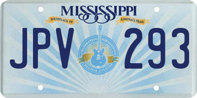 MS license plate JPV293