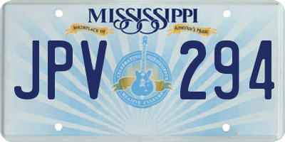 MS license plate JPV294