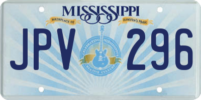 MS license plate JPV296
