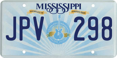 MS license plate JPV298