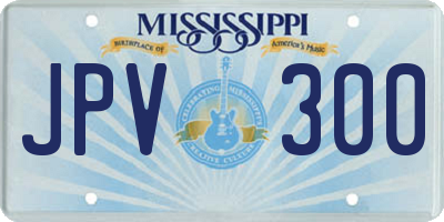 MS license plate JPV300
