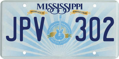 MS license plate JPV302