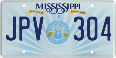 MS license plate JPV304