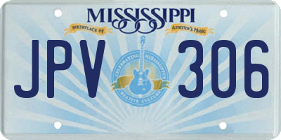MS license plate JPV306