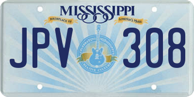 MS license plate JPV308