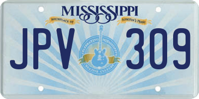 MS license plate JPV309