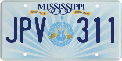 MS license plate JPV311
