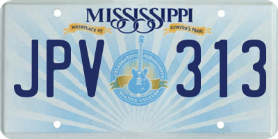 MS license plate JPV313