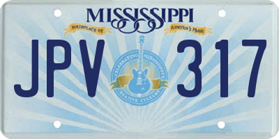 MS license plate JPV317