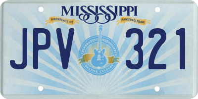 MS license plate JPV321