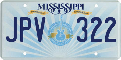 MS license plate JPV322