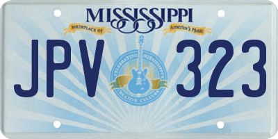 MS license plate JPV323