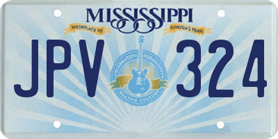 MS license plate JPV324
