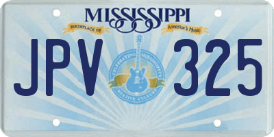 MS license plate JPV325