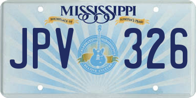 MS license plate JPV326