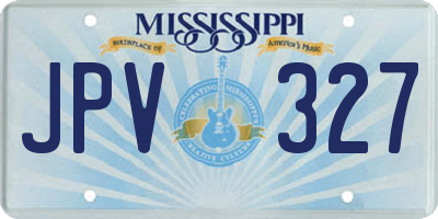 MS license plate JPV327