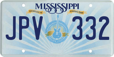 MS license plate JPV332