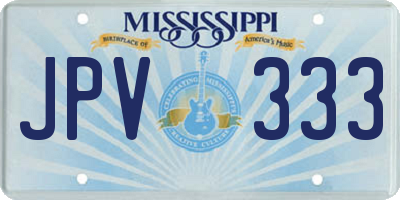 MS license plate JPV333
