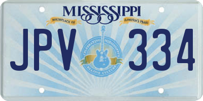 MS license plate JPV334