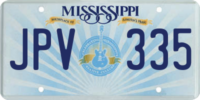 MS license plate JPV335