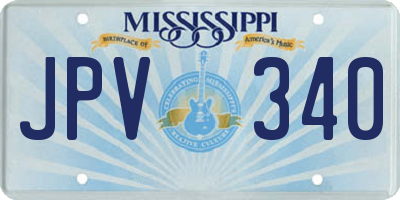 MS license plate JPV340