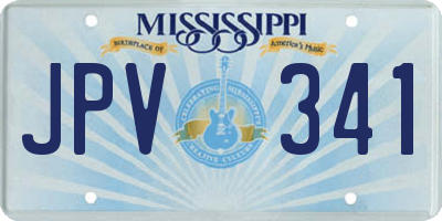 MS license plate JPV341