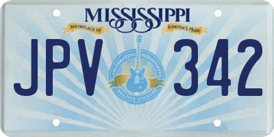MS license plate JPV342