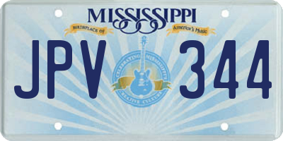 MS license plate JPV344