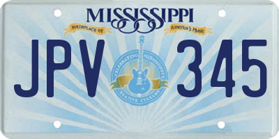 MS license plate JPV345