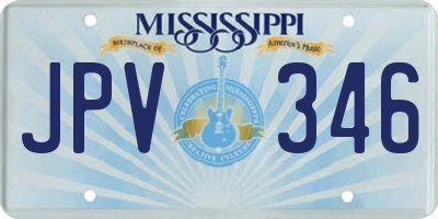 MS license plate JPV346