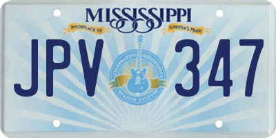 MS license plate JPV347