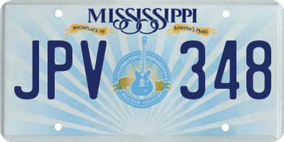 MS license plate JPV348