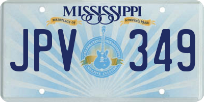 MS license plate JPV349