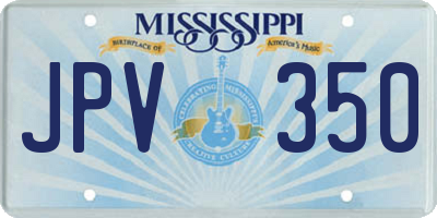 MS license plate JPV350