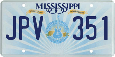 MS license plate JPV351