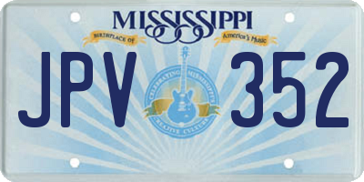 MS license plate JPV352