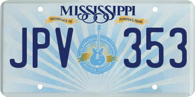 MS license plate JPV353