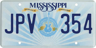 MS license plate JPV354