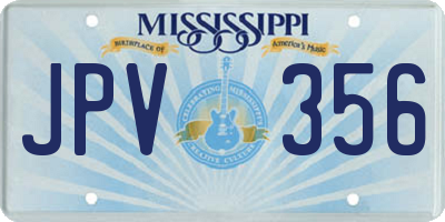 MS license plate JPV356