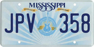 MS license plate JPV358
