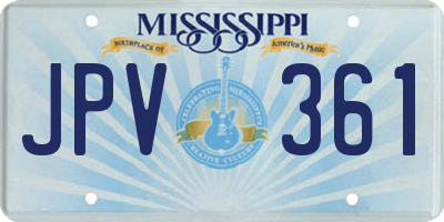 MS license plate JPV361