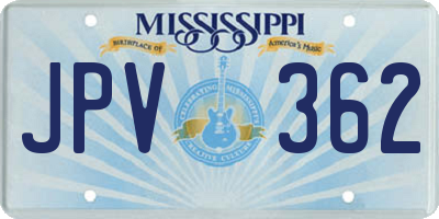 MS license plate JPV362