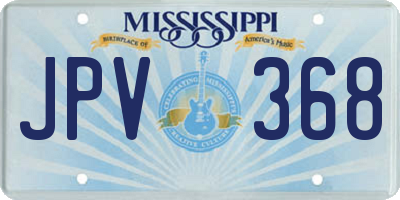 MS license plate JPV368
