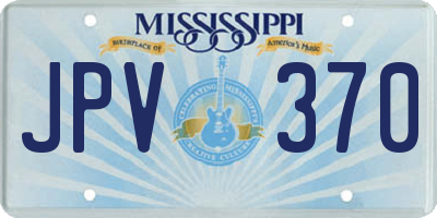 MS license plate JPV370