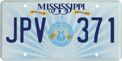 MS license plate JPV371